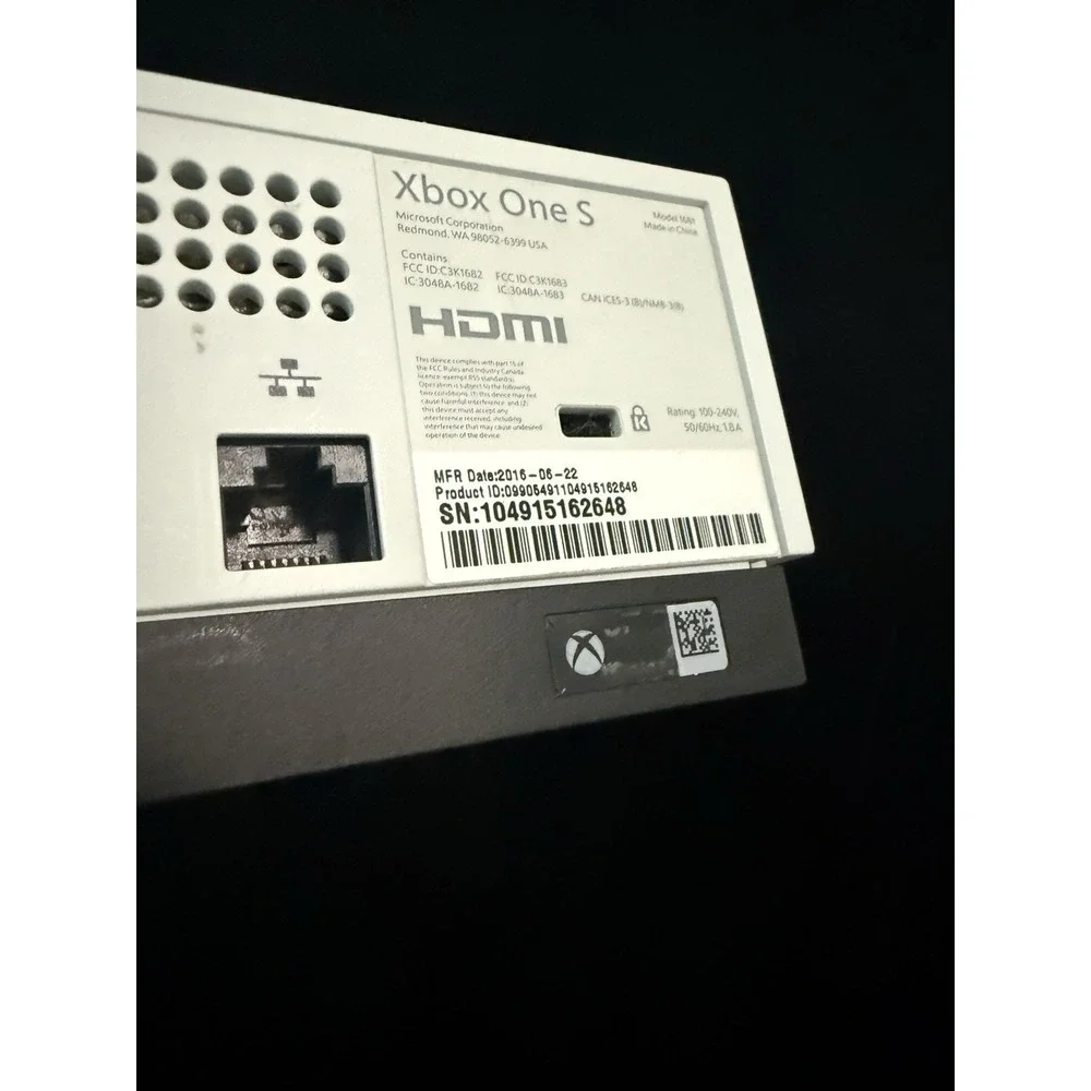 Microsoft Xbox One S (Model 1681) 500GB White Gaming System Console Only, Tested